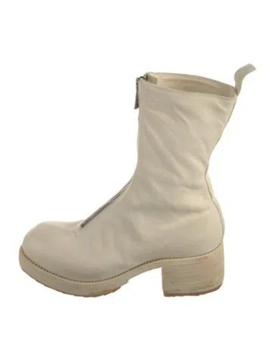 Pre-owned Guidi Pl2wz Leather Combat Boots In Neutral