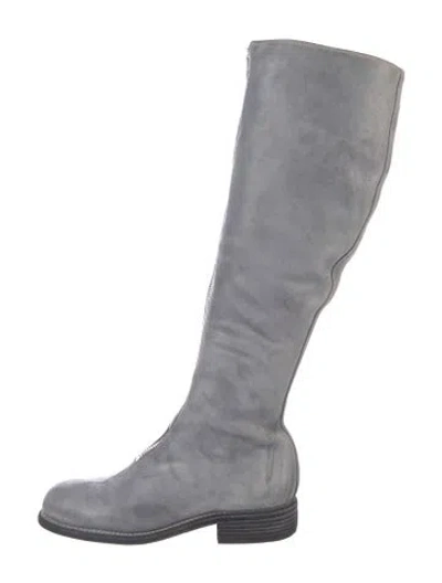 Pre-owned Guidi Pl3 Mid Leather Boots In Grey