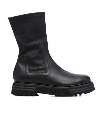 Guidi Platform Leather Boots In Black