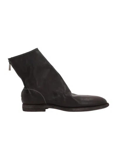 Guidi Round Toe Ankle Boots In Brown