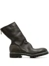 Guidi Round-toe Leather Boots In Green