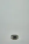 Guidi Silver Ring W/ Kangaroo Leather 925 In Metallic