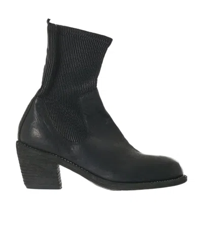 Guidi Spliced Short Boots In Black