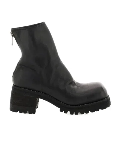 Guidi Square Head And Ankle Boots In Black
