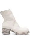 Guidi Square-toe Leather Ankle Boots In Grey