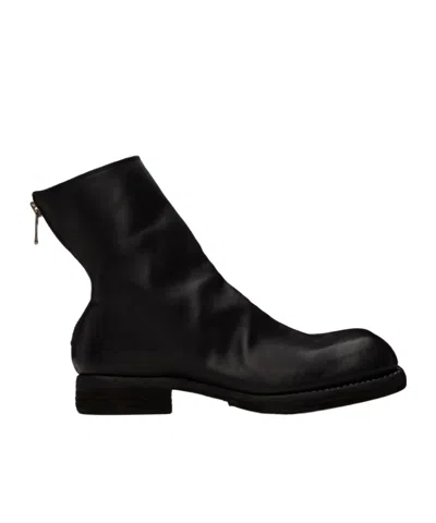 Guidi Square-toed Zippered Boots In Black