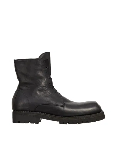 Guidi Stivale Allacciato In Pelle In Black