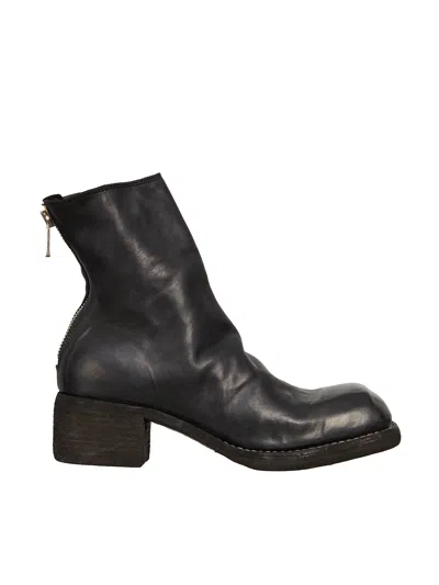 Guidi Stivale Con Zip In Pelle In Black