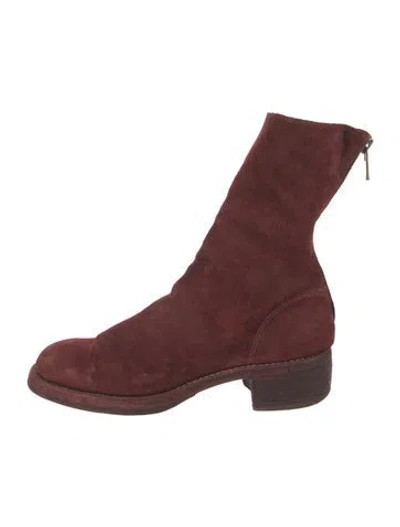 Pre-owned Guidi Suede Boots In Red