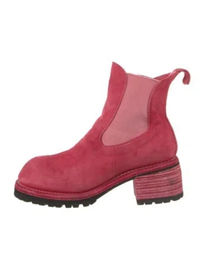 Pre-owned Guidi Suede Chelsea Boots In Pink
