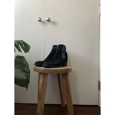 Pre-owned Guidi Suede Chelseas Shoes In Black