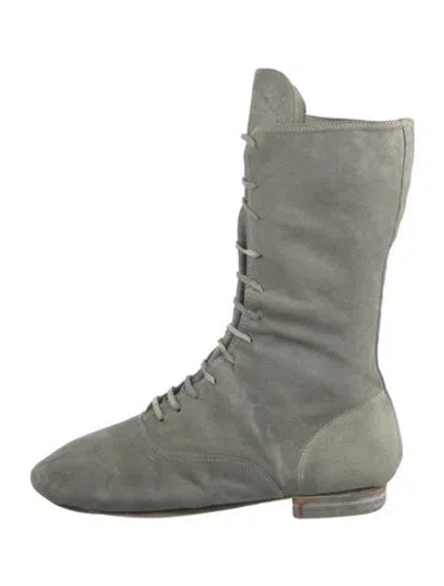 Pre-owned Guidi Suede Combat Boots In Gray