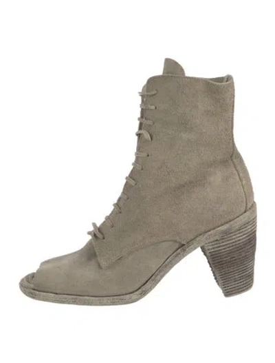 Pre-owned Guidi Suede Lace-up Boots In Gray