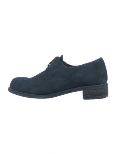 Pre-owned Guidi Suede Oxfords In Blue