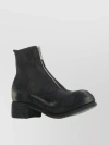 GUIDI SUEDE PL1 STACKED HEEL ANKLE BOOTS