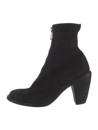 Pre-owned Guidi Suede Sock Boots In Black