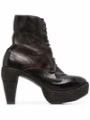 Guidi Tapered-heel Lace-up Ankle Boots In Black