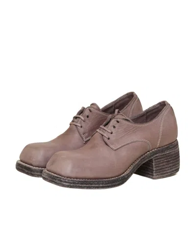 Guidi Tie Business Dress Shoes With Thick Heels In Brown