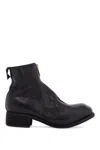 Guidi Unisex Leather Boots In Black Horse And Calfskin With Metal Zip In Black (black)