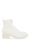 Guidi Unisex White Horse And Calf Leather Boots With Elegant Side Zip In White