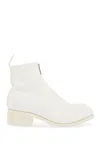 Guidi Unisex White Horse And Calf Leather Boots With Elegant Side Zip In White (white)