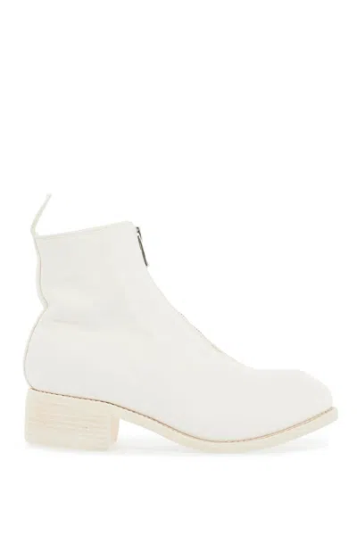 Guidi Unisex White Horse And Calf Leather Boots With Elegant Side Zip
