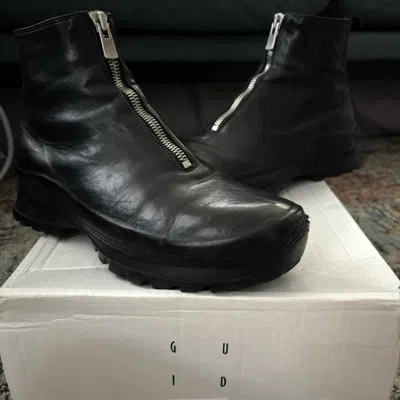Pre-owned Guidi Vs01 Front Zip Boot Full Grain Horse Leather Pl1 Pl2 Vibram In Black