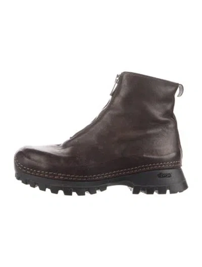 Pre-owned Guidi Vs01 Leather Combat Boots In Brown