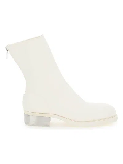 Guidi Women's Leather Ankle Boots In Bianco