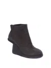 Guidi Wedge Heel Suede Ankle Boots In Black