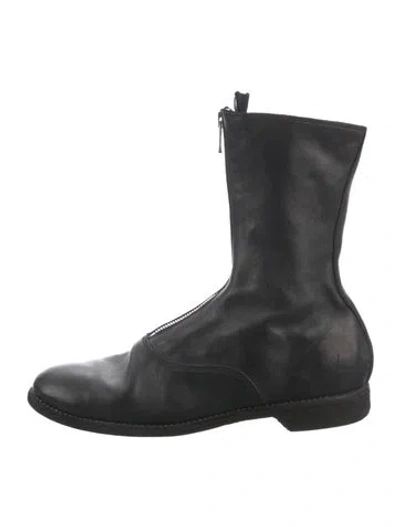 Pre-owned Guidi Zipped 310 Leather Boots In Black