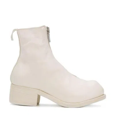 GUIDI CRACKED-EFFECT ANKLE BOOTS