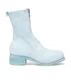 Guidi Lined Front Zip Ankle Boot In Blue