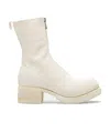 Guidi Pl2 Front Zipper And Ankle Boots In White