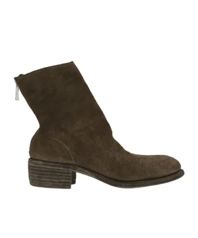 Guidi Zippered Ankle Boots In Brown