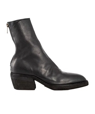 Guidi Zippered Short Boots In Black
