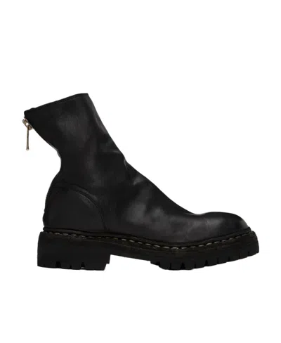 Guidi Zippered Short Boots In Black