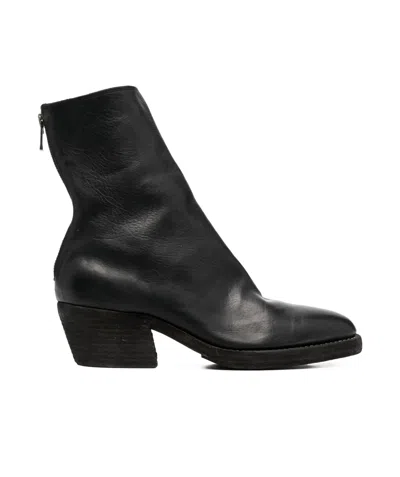 Guidi Zippered Short Boots In Black