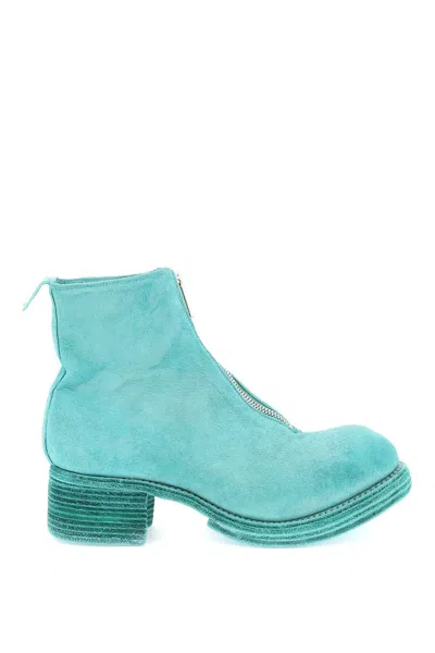 Guidi Zippered Suede Ankle Boots In Green