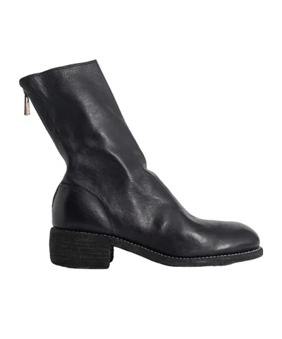Guidi Zip-up Leather Boots In Black