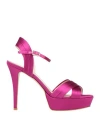Guido Sgariglia Per Nino Armenise Woman Sandals Mauve Size 6 Textile Fibers, Soft Leather In Purple