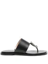 Guilhermina Dafne Leather Sandals In Black