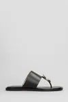 Guilhermina Dafne Leather Sandals In Black