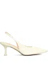 Guilhermina Gathered Slingback Pumps In White