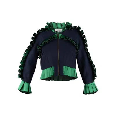 Guillaume Alexandre Women's Blue Elsa Bomber Jacket In Multi