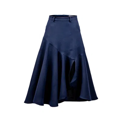 Guillaume Alexandre Women's Blue Lavinia Wool Skirt