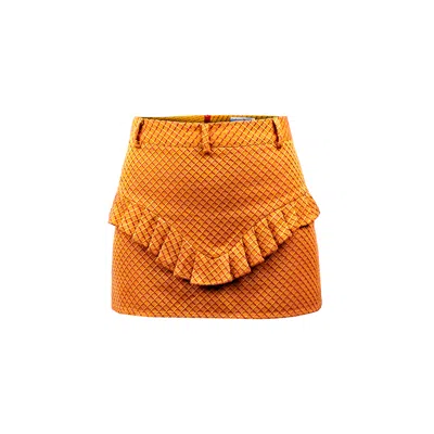 Guillaume Alexandre Women's Brown Karen Waffle Mini Skirt