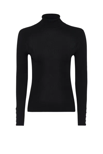 Guinea Women's Black Bella Roll Neck Sweater