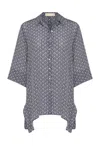 Guinea Women's Blue / White Pure Silk Summer Top