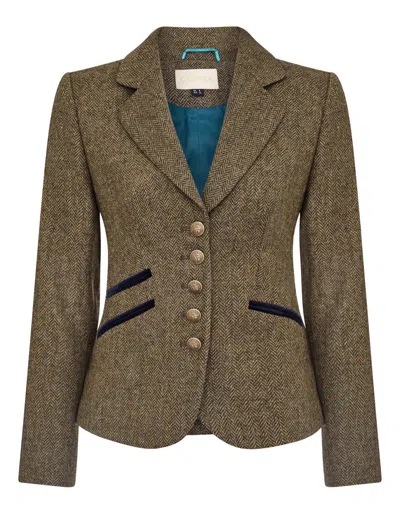 Guinea Women's Green Herringbone Tweed Jacket